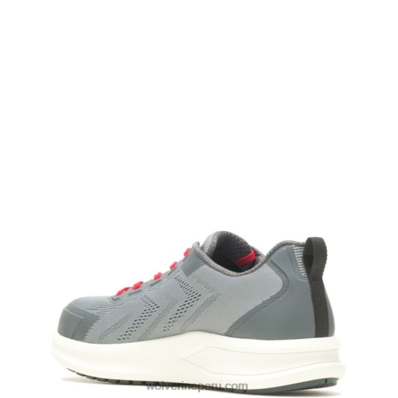 hombres L24N100 Wolverine gris/rojo zapatilla de trabajo bolt durashocks knit carbonmax - Imagen 3