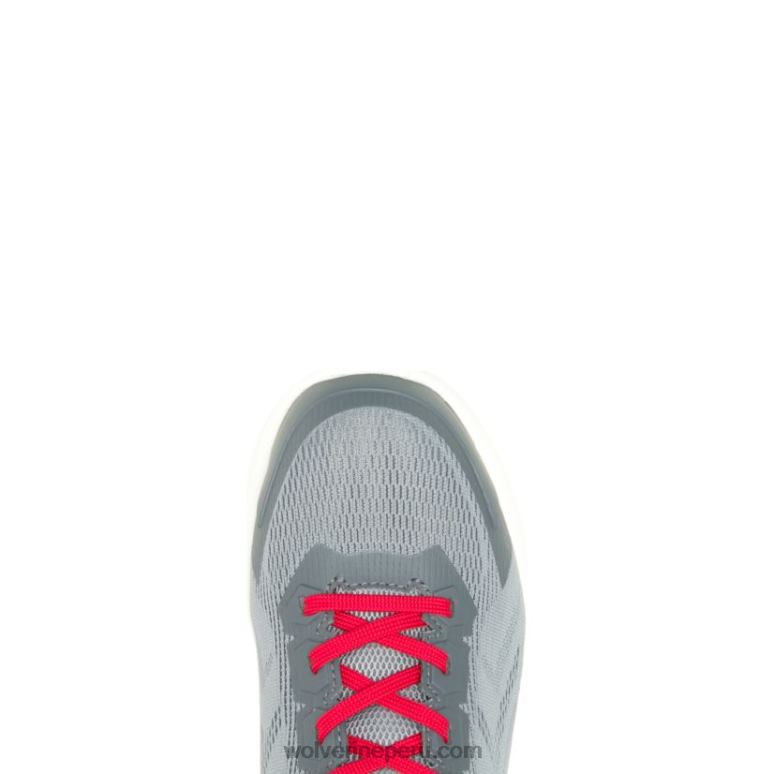 hombres L24N100 Wolverine gris/rojo zapatilla de trabajo bolt durashocks knit carbonmax - Imagen 5