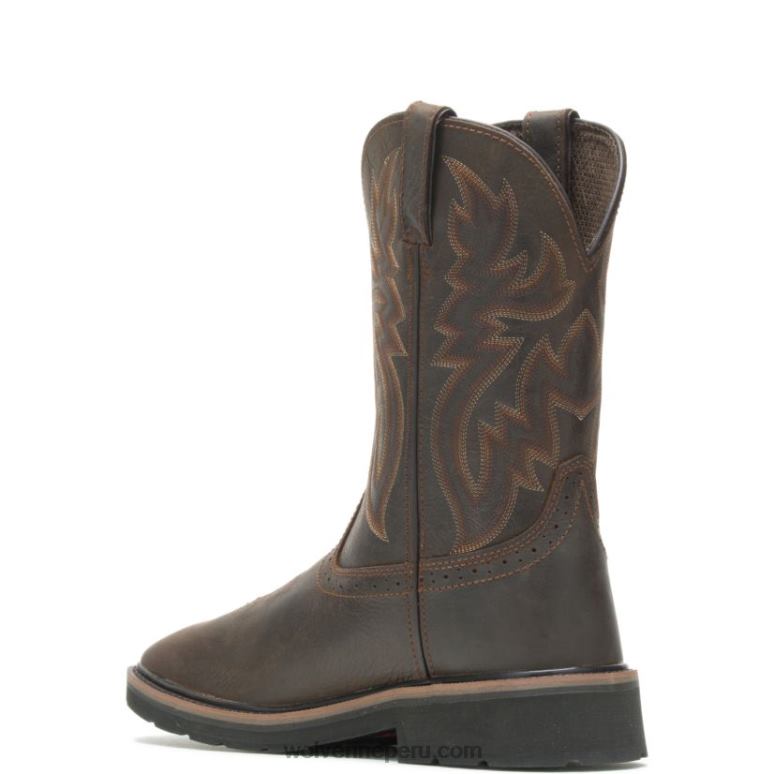 hombres L24N116 Wolverine marrón oscuro/óxido botas de agua con puntera cuadrada y puntera de acero rancher - Imagen 3