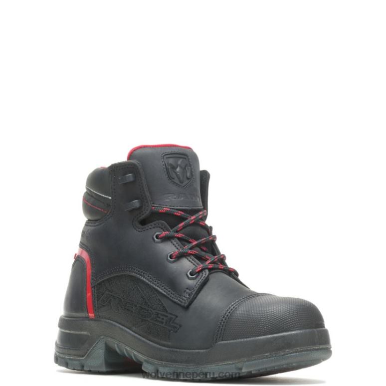 hombres L24N119 Wolverine negro/rojo colección ram trucks - botas de trabajo rebeldes con punta de seguridad - Imagen 2