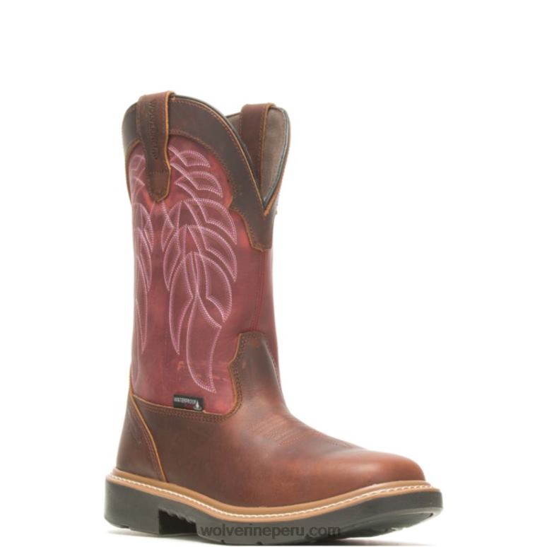 hombres L24N125 Wolverine maní/rojo botas de trabajo rancher durashocks carbonmax wellington - Imagen 2