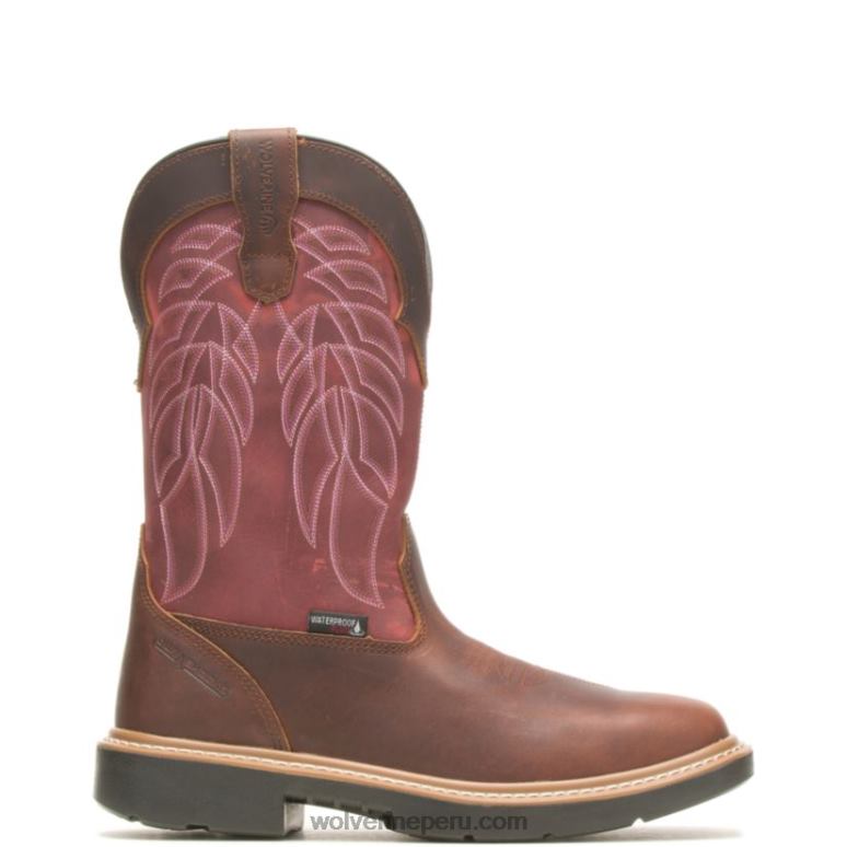 hombres L24N125 Wolverine maní/rojo botas de trabajo rancher durashocks carbonmax wellington - Imagen 1