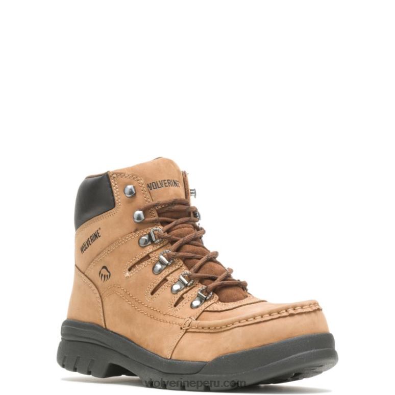 hombres L24N127 Wolverine marrón Bota de trabajo Potomac English Moc con punta de acero de 6" - Imagen 2