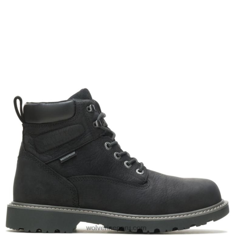 hombres L24N12 Wolverine negro Bota de trabajo Floorhand impermeable con punta de acero de 6" - Imagen 1