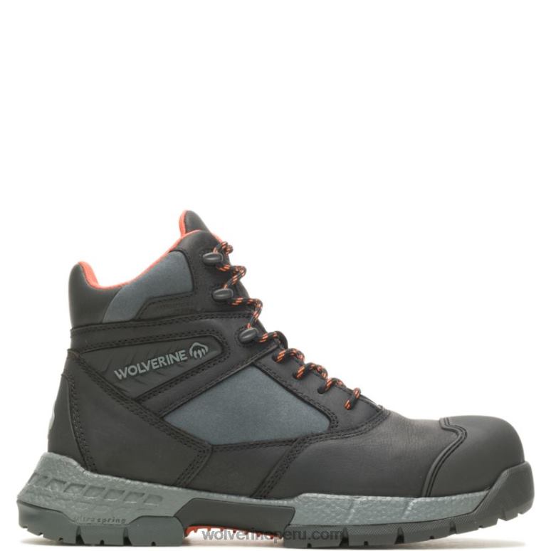 hombres L24N134 Wolverine negro bota de trabajo rush ultraspring 6" carbonmax - Imagen 1