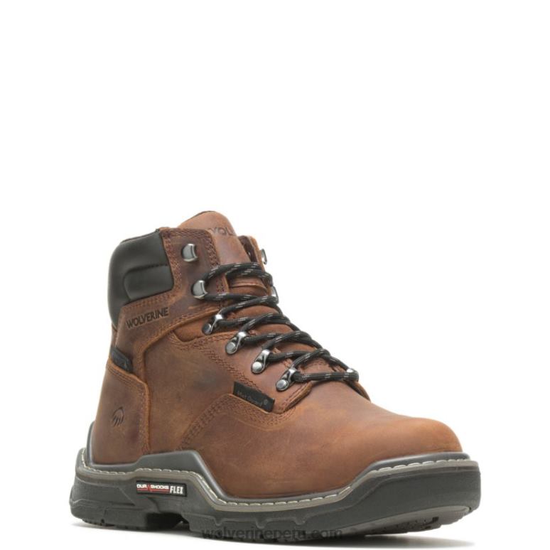 hombres L24N143 Wolverine maní bota de trabajo resistente al agua raider durashocks 6" met-guard - Imagen 2