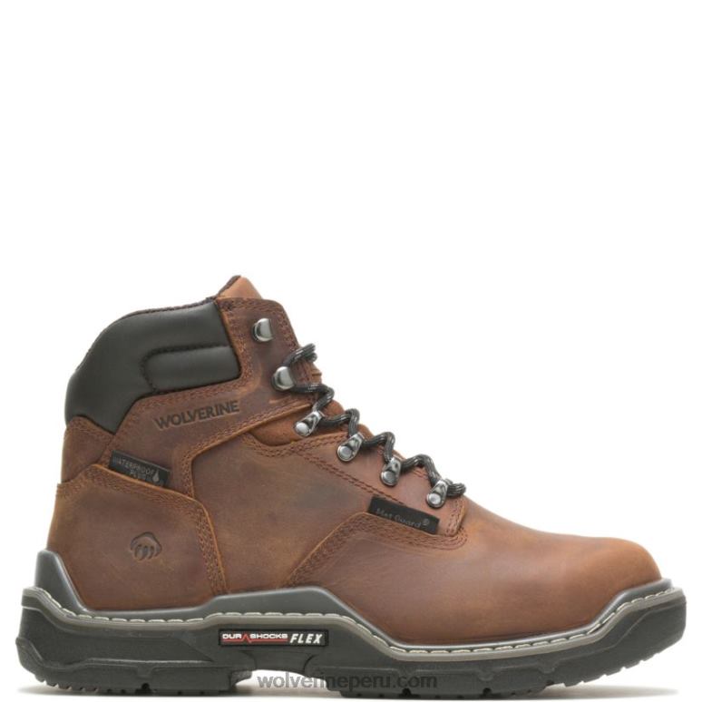 hombres L24N143 Wolverine maní bota de trabajo resistente al agua raider durashocks 6" met-guard - Imagen 1