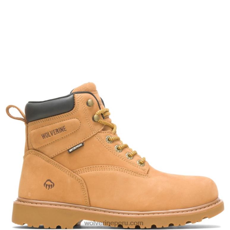 hombres L24N14 Wolverine trigo Bota de trabajo Floorhand impermeable con punta de acero de 6" - Imagen 1