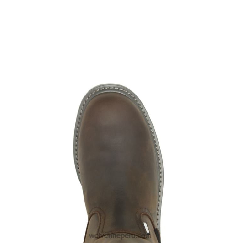 hombres L24N150 Wolverine marron oscuro bota de trabajo wellington con puntera de acero met-guard Floorhand - Imagen 5