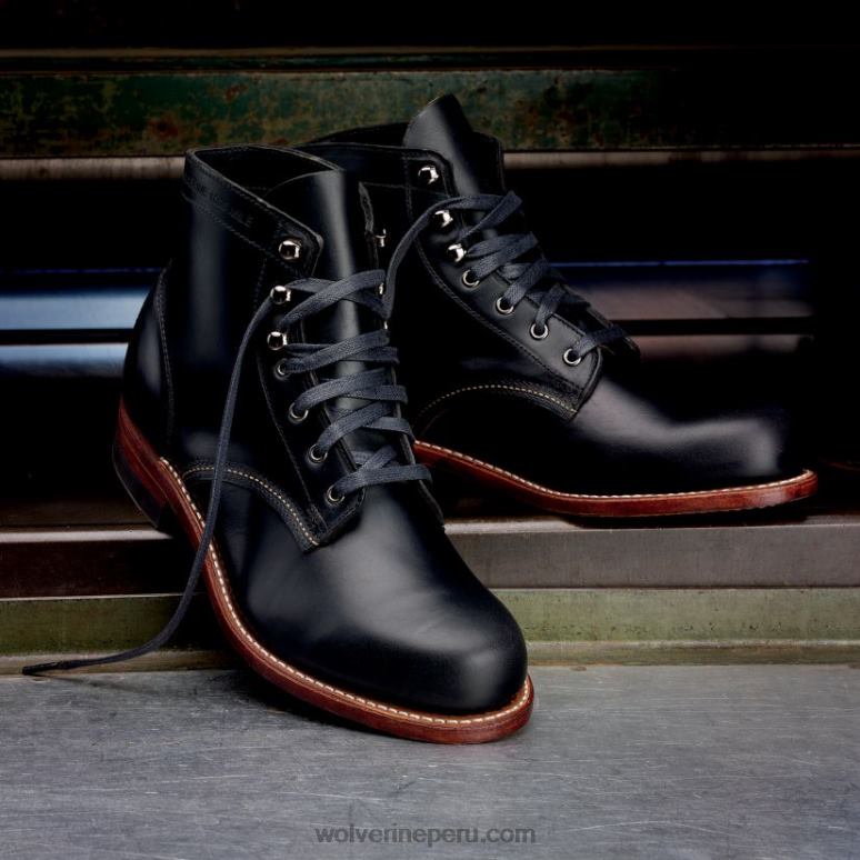 hombres L24N193 Wolverine negro Bota original de 1000 millas con punta lisa - Imagen 2
