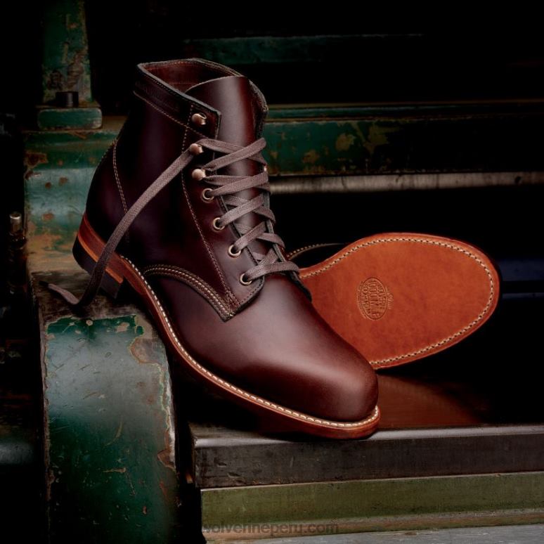 hombres L24N194 Wolverine marrón Bota original de 1000 millas con punta lisa - Imagen 2