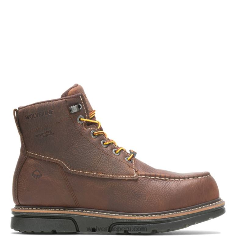 hombres L24N195 Wolverine marrón bota de trabajo i-90 durashocks moc-toe 6" - Imagen 1
