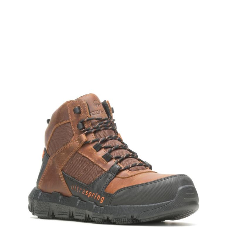 hombres L24N19 Wolverine tabaco bota de trabajo rev ultraspring durashocks vent carbonmax - Imagen 2