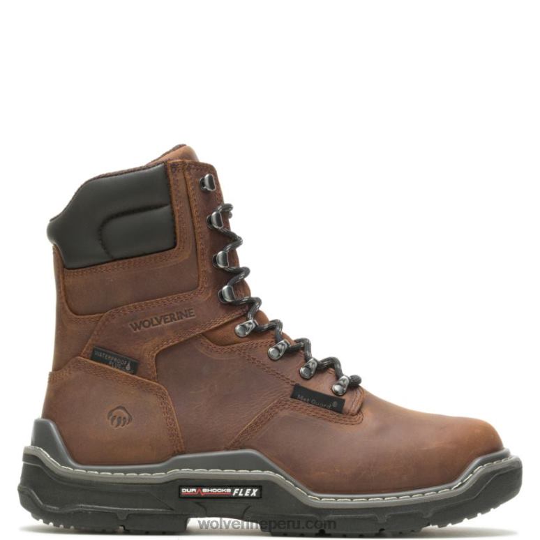 hombres L24N228 Wolverine maní bota de trabajo resistente al agua raider durashocks 8" met-guard - Imagen 1