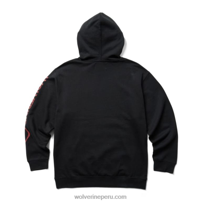 hombres L24N234 Wolverine negro logo gráfico en la manga con capucha - Imagen 3