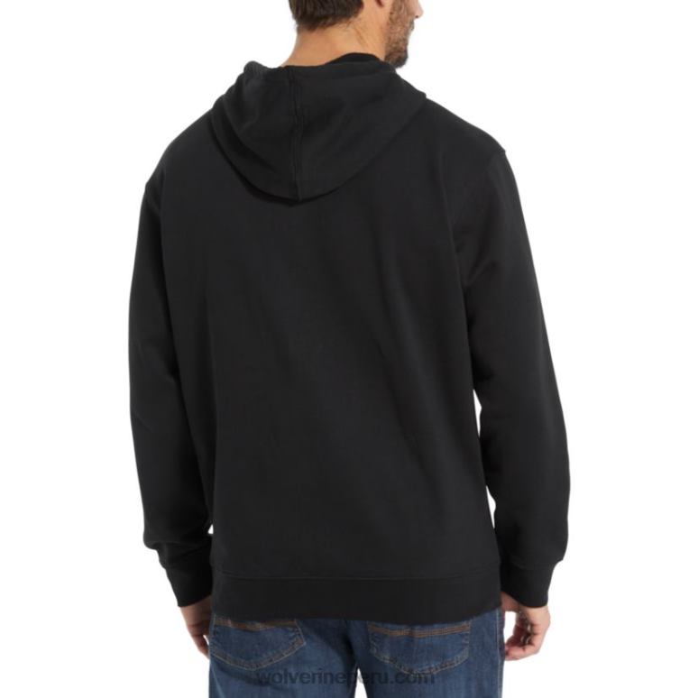 hombres L24N234 Wolverine negro logo gráfico en la manga con capucha - Imagen 4
