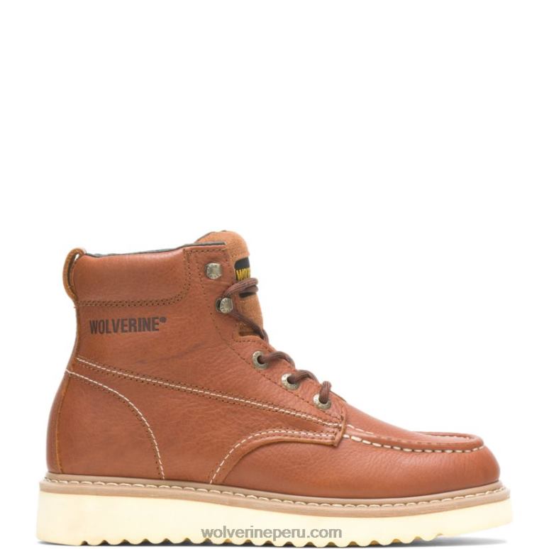 hombres L24N23 Wolverine broncearse bota de trabajo eh 6" con puntera de acero y moc-toe - Imagen 1