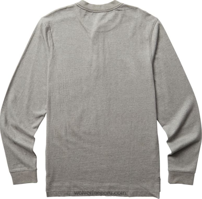 hombres L24N254 Wolverine brezo gris claro henley guardián de manga larga de algodón - Imagen 2