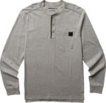 hombres L24N254 Wolverine brezo gris claro henley guardián de manga larga de algodón