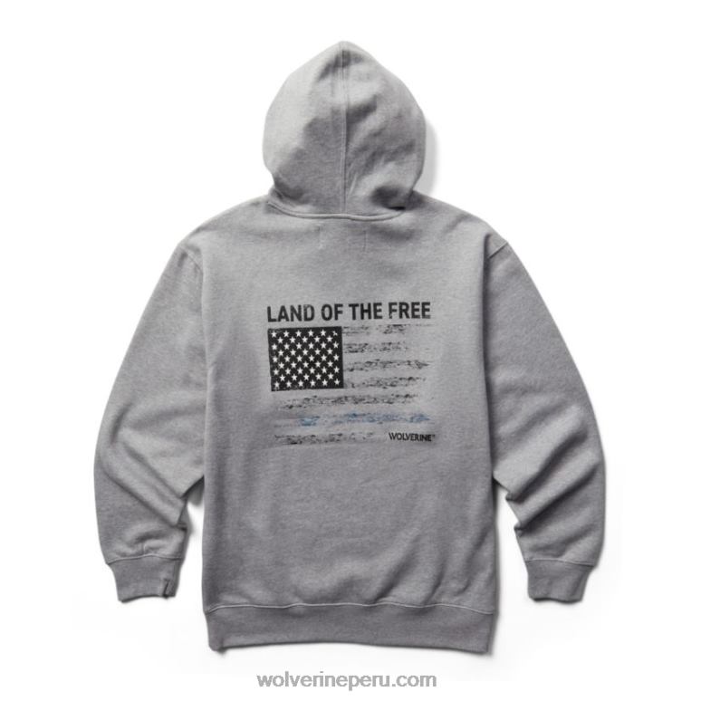 hombres L24N289 Wolverine tierra de los libres sudadera con capucha gráfica - Imagen 2