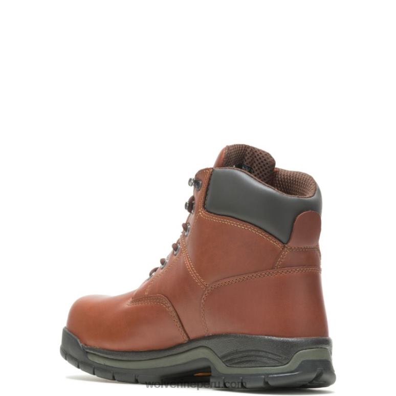 hombres L24N29 Wolverine marrón bota de trabajo Harrison con cordones y punta de acero de 6" - Imagen 3