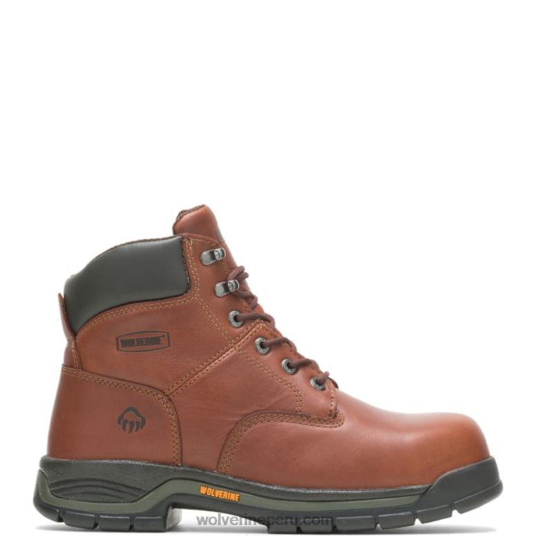 hombres L24N29 Wolverine marrón bota de trabajo Harrison con cordones y punta de acero de 6" - Imagen 1