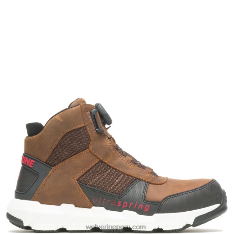 hombres L24N2 Wolverine marrón bota de trabajo rev boa ultraspring durashocks vent carbonmax - Imagen 1