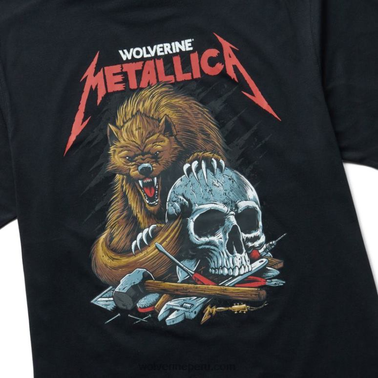 hombres L24N319 Wolverine negro camiseta gráfica de la colección de estudiosos de metallica - Imagen 4