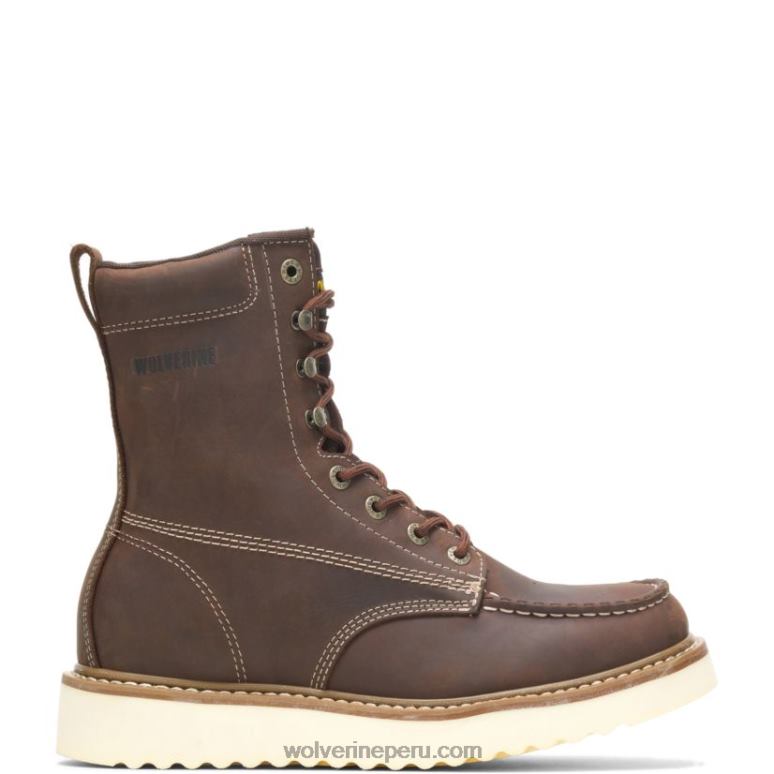 hombres_l24n37_wolverine_marron_bota_de_cuna_con_punta_de_acero_de_8.jpg hombres L24N37 Wolverine marrón bota de cuña con punta de acero de 8" - Imagen 1