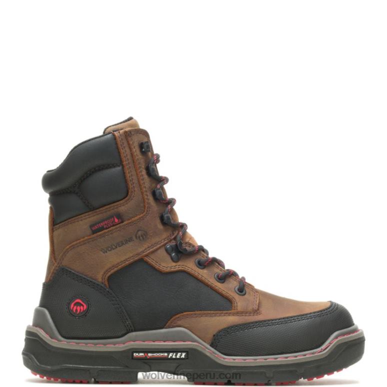 hombres L24N41 Wolverine marrón bota de trabajo raider durashocks de 8" carbonmax para servicio pesado - Imagen 1