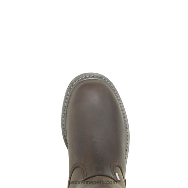 hombres L24N46 Wolverine marron oscuro Floorhand impermeable con punta de acero 10" wellington - Imagen 5
