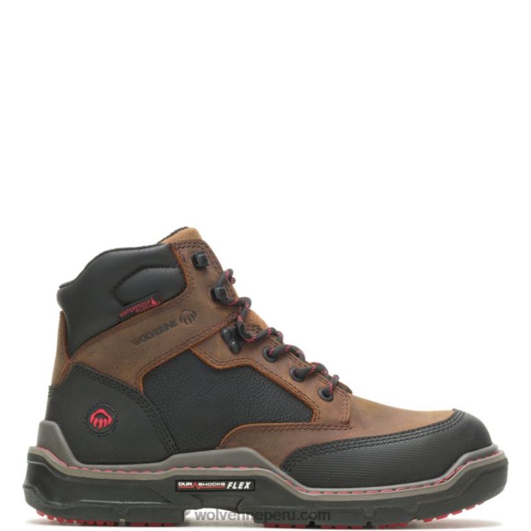 hombres L24N48 Wolverine marrón bota de trabajo raider durashocks de 6" para trabajo pesado carbonmax - Imagen 1