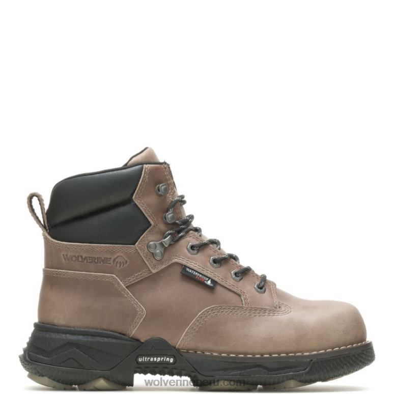hombres L24N52 Wolverine gris pardo bota de trabajo hellcat fuse durashocks ultraspring 6" carbonmax - Imagen 1