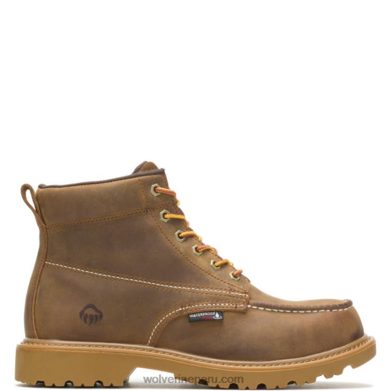 hombres L24N59 Wolverine broncearse Bota de trabajo Floorhand con punta de moc de 6" y punta de acero - Imagen 1