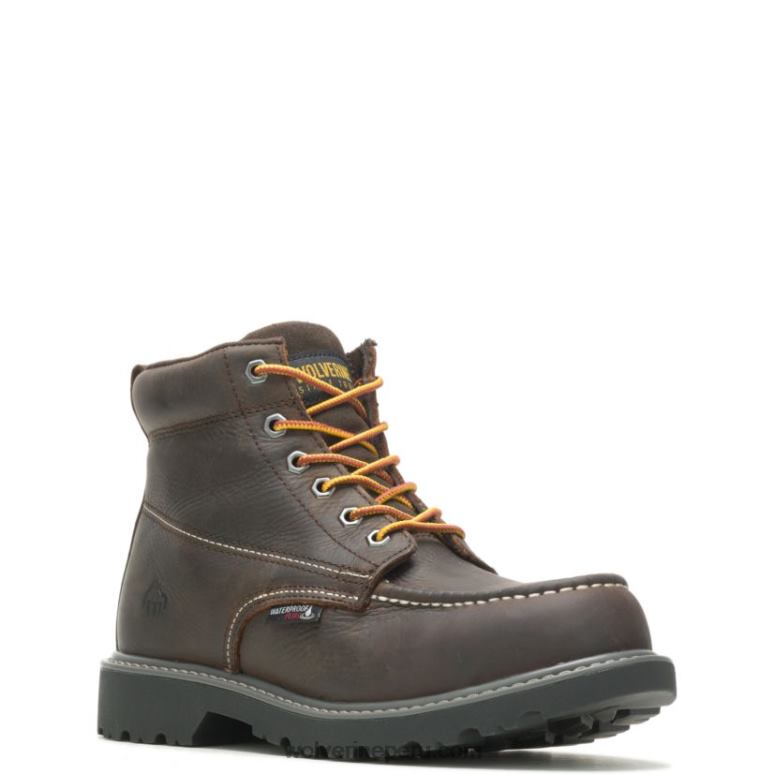 hombres L24N60 Wolverine marron oscuro Bota de trabajo Floorhand con punta de moc de 6" y punta de acero - Imagen 2