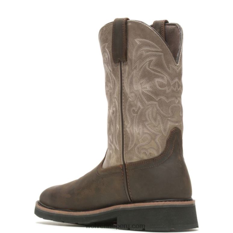 hombres L24N64 Wolverine topo/marrón botas de trabajo impermeables con puntera de acero rancher - Imagen 3