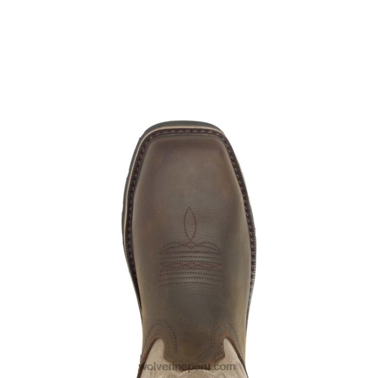 hombres L24N64 Wolverine topo/marrón botas de trabajo impermeables con puntera de acero rancher - Imagen 5