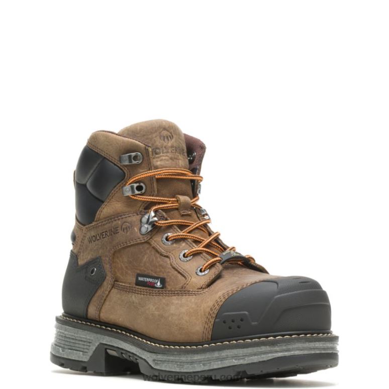 hombres L24N68 Wolverine marrón Bota de trabajo Hellcat Ultraspring para trabajo pesado de 6" CarbonMax - Imagen 2