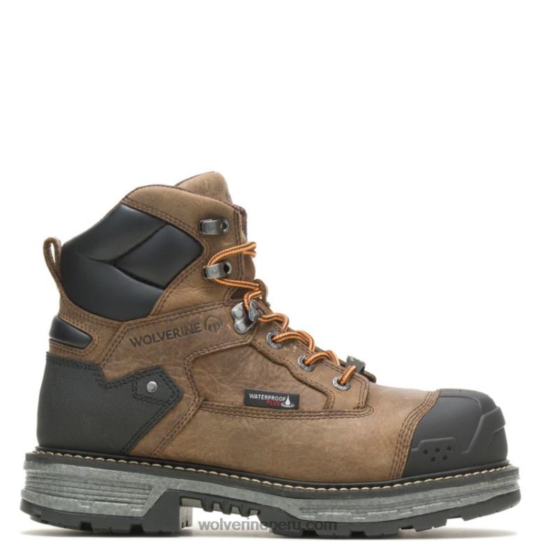 hombres L24N68 Wolverine marrón Bota de trabajo Hellcat Ultraspring para trabajo pesado de 6" CarbonMax - Imagen 1