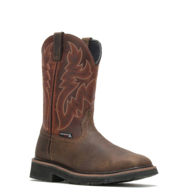 hombres L24N72 Wolverine óxido/marrón botas de agua impermeables con puntera de acero rancher - Imagen 2