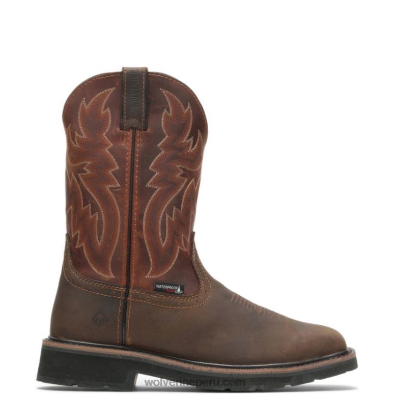hombres L24N72 Wolverine óxido/marrón botas de agua impermeables con puntera de acero rancher - Imagen 1