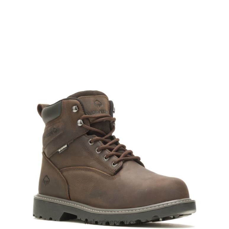hombres L24N73 Wolverine marron oscuro Bota de trabajo Floorhand Met-Guard de 6" con punta de acero - Imagen 2