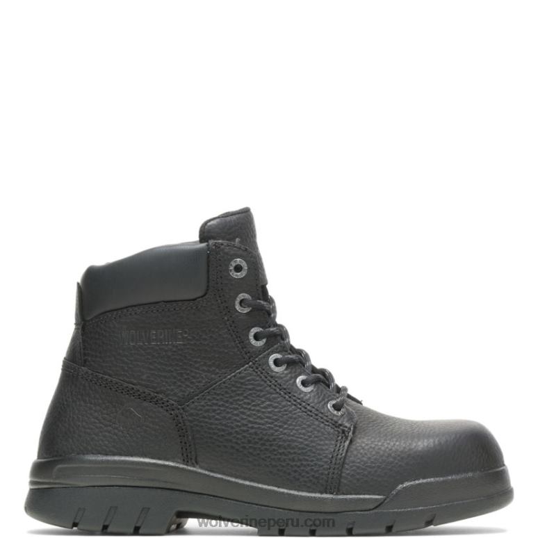 hombres L24N84 Wolverine negro bota de trabajo marquette con punta de acero de 6" - Imagen 1