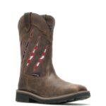 hombres L24N92 Wolverine marrón/bandera Botas de agua con puntera de acero y garra ranchera - Imagen 2