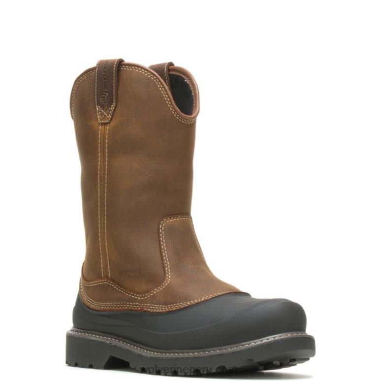 hombres L24N93 Wolverine marron oscuro Floorhand Swamp Steel-Toe Work Wellington - Imagen 2