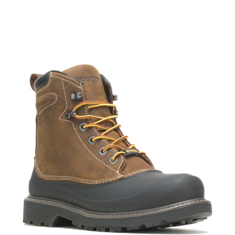 hombres L24N97 Wolverine marron oscuro Bota de trabajo Floorhand Swamp de 6" con punta de acero - Imagen 2