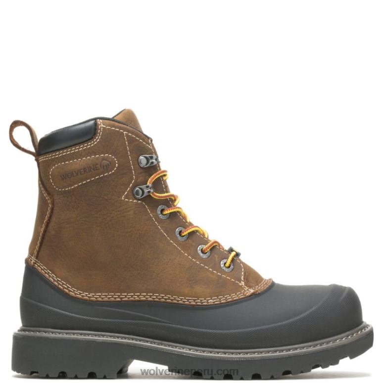 hombres L24N97 Wolverine marron oscuro Bota de trabajo Floorhand Swamp de 6" con punta de acero - Imagen 1