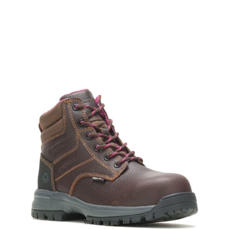 mujer L24N102 Wolverine marrón bota de trabajo impermeable piper con punta de material compuesto de 6" - Imagen 2