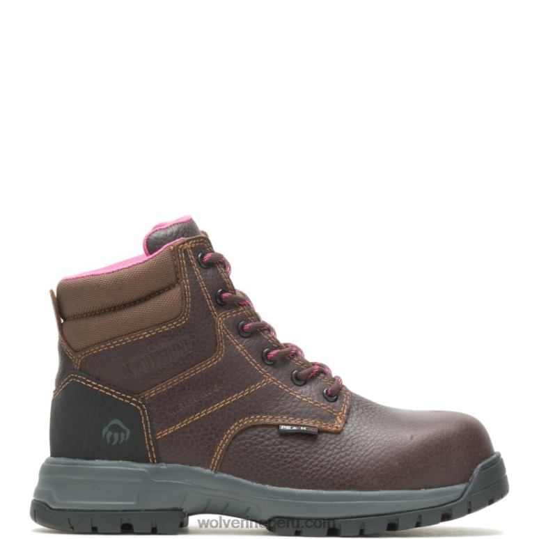 mujer L24N102 Wolverine marrón bota de trabajo impermeable piper con punta de material compuesto de 6" - Imagen 1