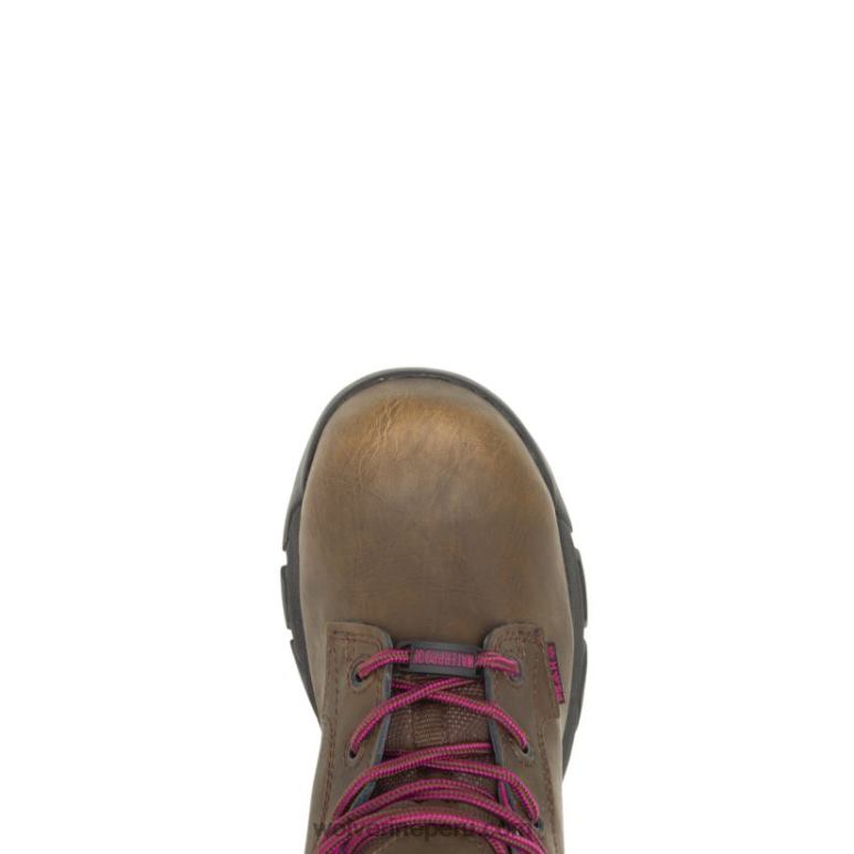 mujer L24N58 Wolverine marrón bota de trabajo merlin impermeable con punta de material compuesto de 6" - Imagen 5